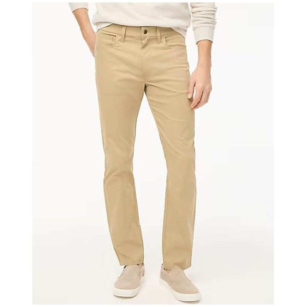 J. Crew Men's Straight Leg Fit Five Pocket Tech Pants Tan Size 38x32 NWT